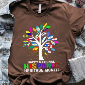happy national hispanic heritage month colorful tree