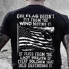 our flag doesn’t fly from the wind moving it it flies from the last breath of every soldier that died defending it American flag