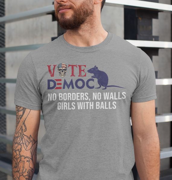 vote democ no borders no walls girls with balls mouse American presidential election vote democ no borders no walls girls with balls mouse American presidential election