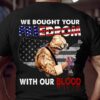 we bought your freedom with our blood Jesus cross American flag veteran day