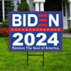 Biden 2024 Yard Sign, Coroplast Restore The Soul of America Sign, Election 2024 Lawn Sign Biden for President Yard Sign with Metal H-Stake