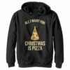 Boy’s Lost Gods Christmas Is Pizza Pull Over Hoodie