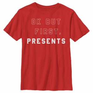 Boy’s Lost Gods Ok but First Presents T-Shirt