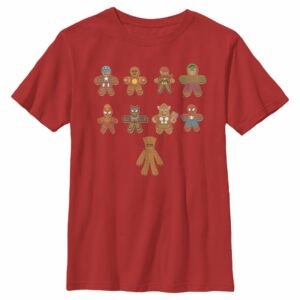 Boy’s Marvel Christmas Gingerbread Cookie Avengers T-Shirt