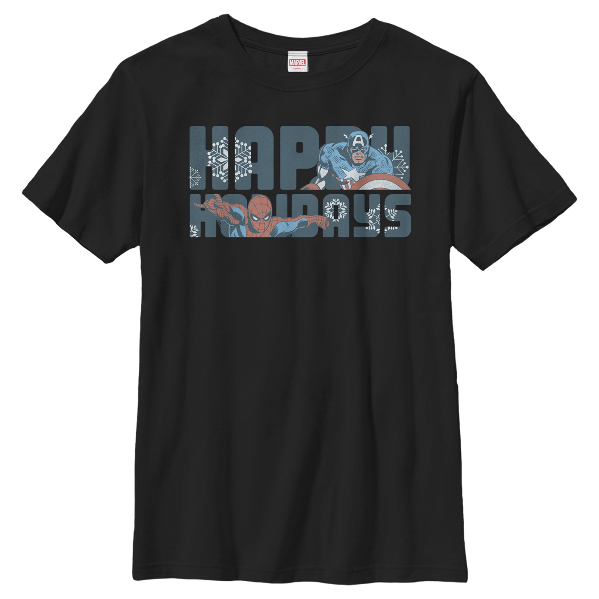 Boy's Marvel Happy Holiday Heroes T-Shirt Boy's Marvel Happy Holiday Heroes T-Shirt
