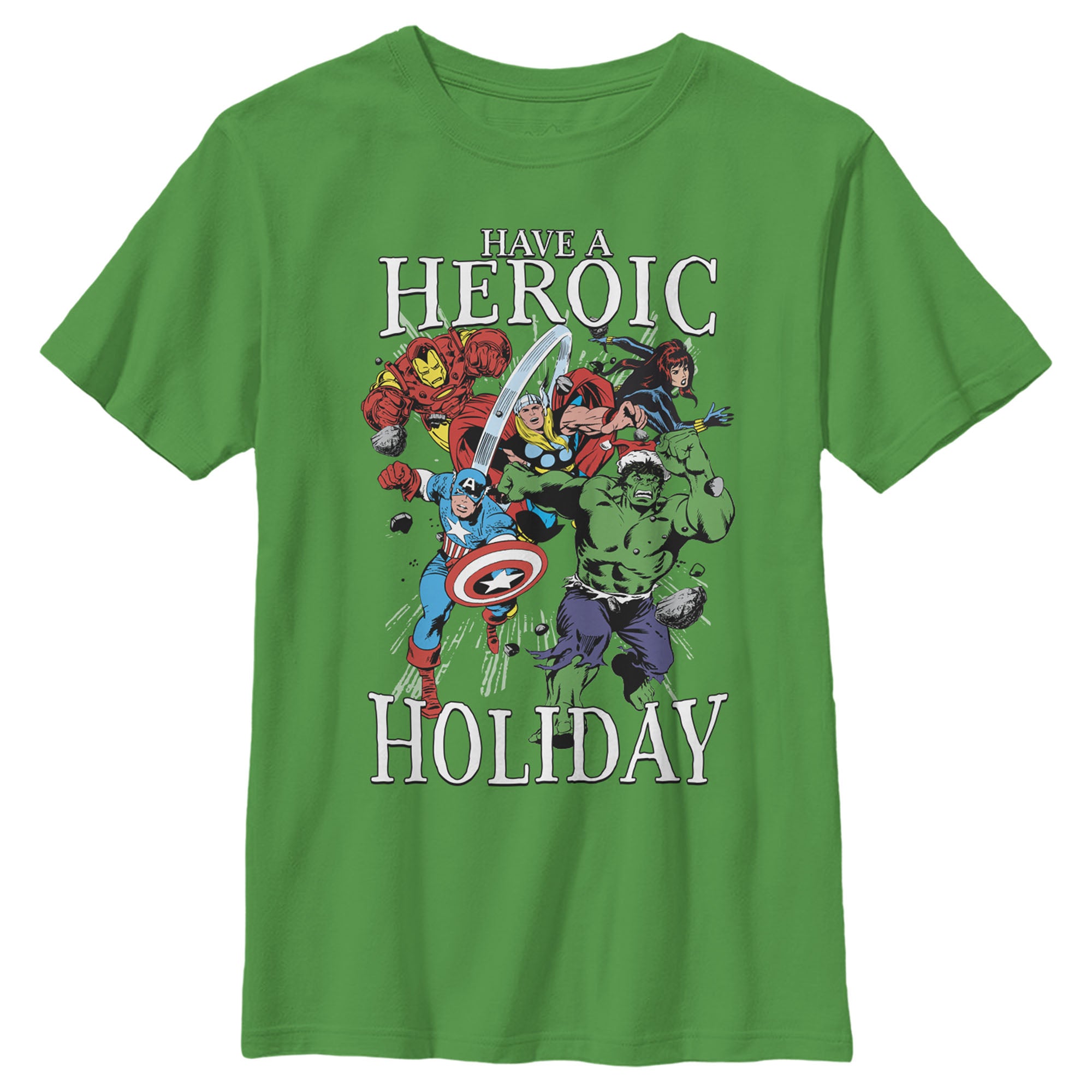 Boy's Marvel Heroic Holiday Avengers T-Shirt Boy's Marvel Heroic Holiday Avengers T-Shirt