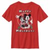 Boy’s Mickey & Friends Christmas Retro Mickey and Minnie Happy Holidays T-Shirt