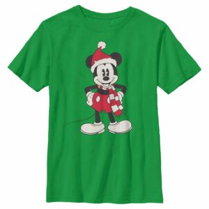 Boy’s Mickey & Friends Christmas Santa Hat Mickey T-Shirt