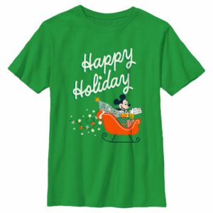 Boy’s Mickey & Friends Happy Holiday Sled T-Shirt