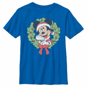 Boy’s Mickey & Friends Mickey Mouse Christmas Wreath T-Shirt