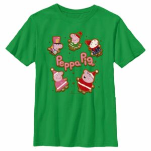 Boy’s Peppa Pig Christmas Gingerbread Cookie Characters T-Shirt