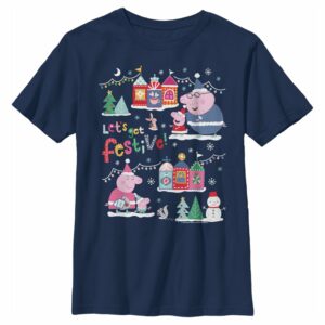 Boy’s Peppa Pig Christmas Let’s Get Festive T-Shirt