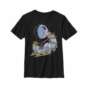 Boy’s Star Wars Christmas Darth Vader Santa’s Sleigh T-Shirt