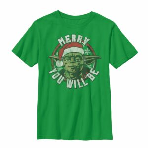 Boy’s Star Wars Christmas Yoda Merry You Will Be T-Shirt