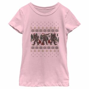 Girl’s Lost Gods Ugly Christmas Dabbing Bigfoot T-Shirt