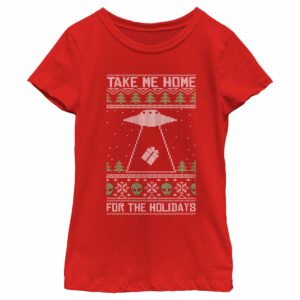 Girl’s Lost Gods Ugly Christmas Take Me Home for the Holidays T-Shirt