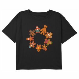 Girl’s Marvel Christmas Gingerbread Cookie Circle Avengers T-Shirt