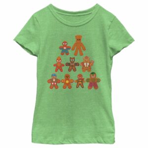 Girl’s Marvel Christmas Gingerbread Cookie Tree T-Shirt