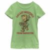 Girl’s Marvel Christmas Groot Galaxy Greetings Daughter T-Shirt
