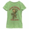 Girl’s Marvel Christmas Groot Galaxy Greetings Sister T-Shirt