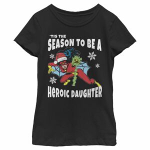 Girl’s Marvel Christmas Spider-Woman Heroic Daughter T-Shirt
