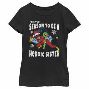 Girl’s Marvel Christmas Spider-Woman Heroic Sister T-Shirt