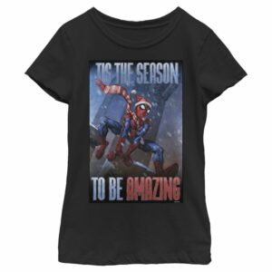 Girl’s Marvel Spider-Man ‘Tis The Season To Be Amazing T-Shirt