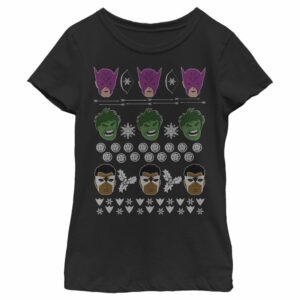 Girl’s Marvel Ugly Christmas Avengers T-Shirt