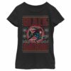 Girl’s Marvel Ugly Christmas Black Widow Snow T-Shirt