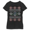 Girl’s Marvel Ugly Christmas Captain America T-Shirt