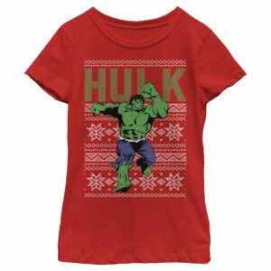 Girl’s Marvel Ugly Christmas Hulk T-Shirt