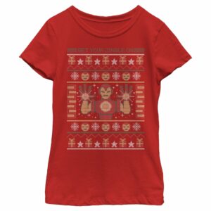 Girl’s Marvel Ugly Christmas Iron Man T-Shirt