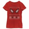 Girl’s Marvel Ugly Christmas Spider-Man Mask T-Shirt