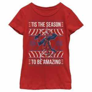 Girl’s Marvel Ugly Christmas Spider-Man Season T-Shirt