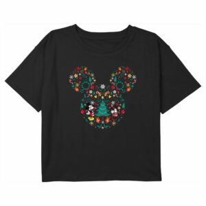 Girl’s Mickey & Friends Christmas Mickey and Minnie Collage T-Shirt