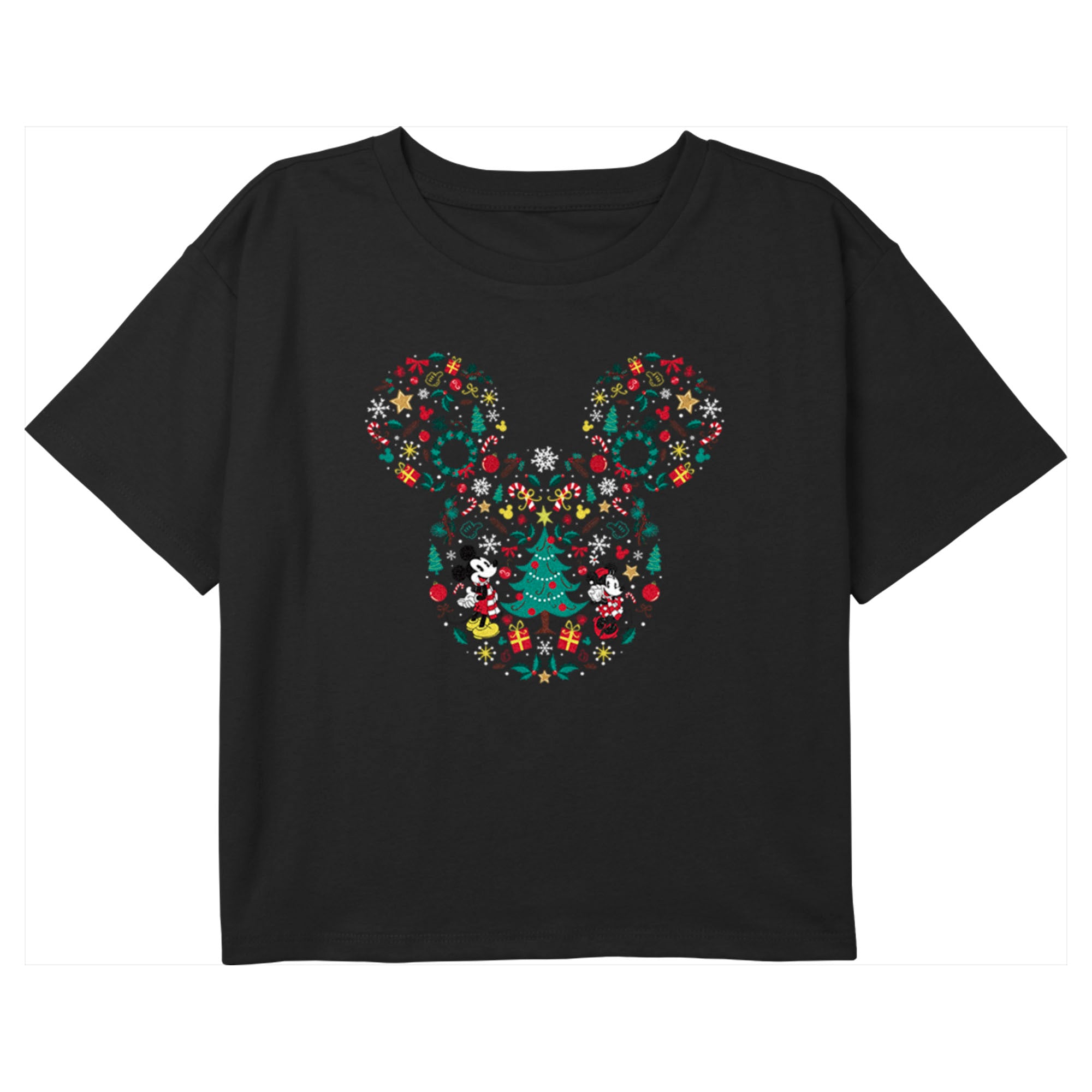 Girl's Mickey & Friends Christmas Mickey and Minnie Collage T-Shirt Girl's Mickey & Friends Christmas Mickey and Minnie Collage T-Shirt