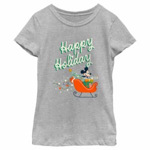 Girl’s Mickey & Friends Happy Holiday Sled T-Shirt