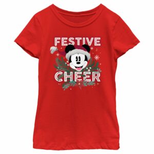 Girl’s Mickey & Friends Mickey Mouse Festive Cheer T-Shirt