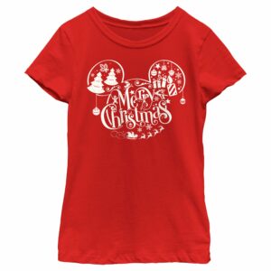 Girl’s Mickey & Friends Mickey and Friends Mousey Christmas T-Shirt