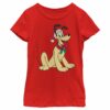 Girl’s Mickey & Friends Pluto Smile With Santa Hat T-Shirt