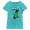 Girl’s Minecraft SSSSeasons Greetings Creeper T-Shirt