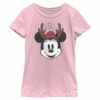 Girl’s Minnie Mouse Christmas Reindeer Antlers T-Shirt