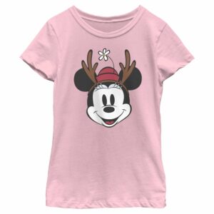 Girl’s Minnie Mouse Christmas Reindeer Antlers T-Shirt