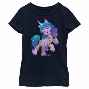 Girl’s My Little Pony A New Generation Izzy Moonbow Christmas Lights T-Shirt