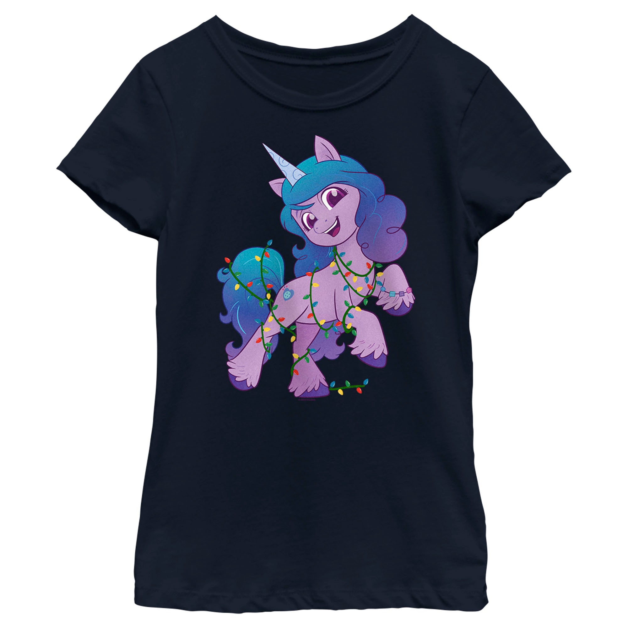 Girl's My Little Pony A New Generation Izzy Moonbow Christmas Lights T-Shirt Girl's My Little Pony A New Generation Izzy Moonbow Christmas Lights T-Shirt