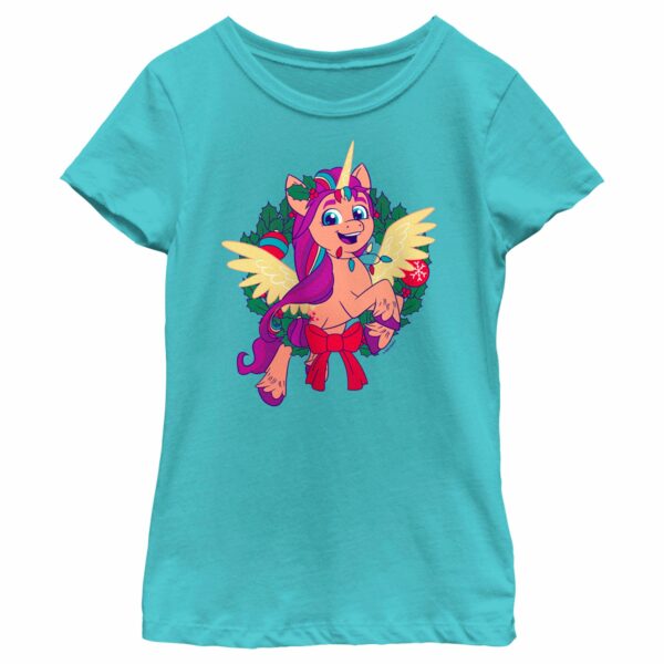 Girl’s My Little Pony A New Generation Sunny Starscout Christmas Wreath T-Shirt
