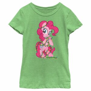 Girl’s My Little Pony Friendship is Magic Pinkie Pie Christmas Lights T-Shirt