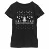 Girl’s Nintendo Super Mario Ugly Christmas Tree T-Shirt