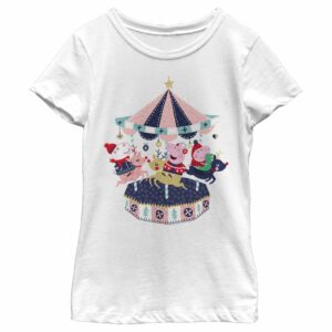 Girl’s Peppa Pig Christmas Carousel T-Shirt