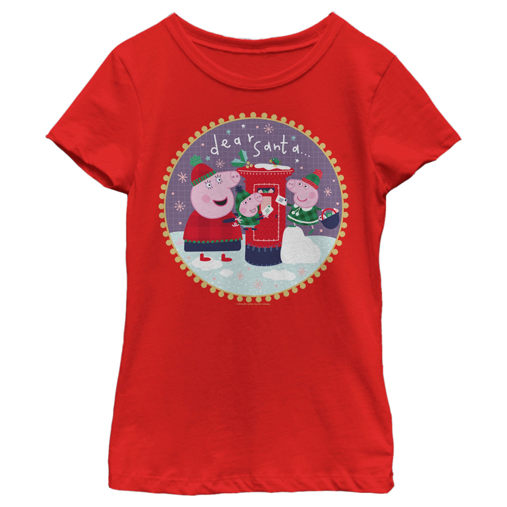 Girl's Peppa Pig Christmas Dear Santa T-Shirt Girl's Peppa Pig Christmas Dear Santa T-Shirt